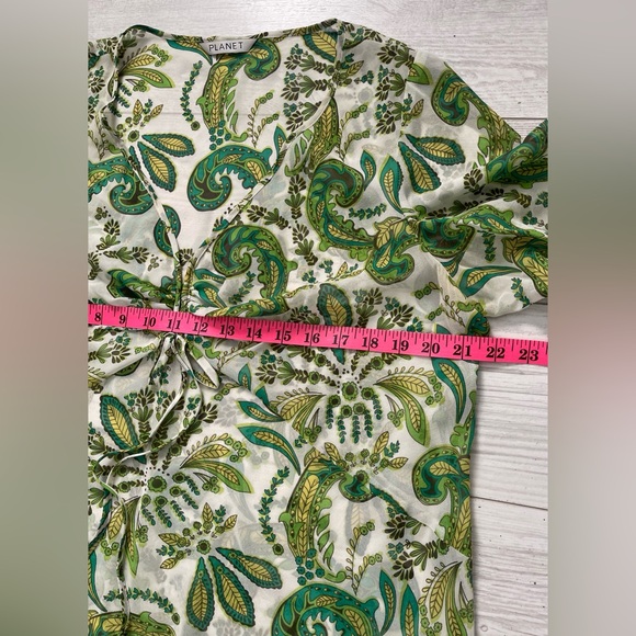 PLANET Silk Paisley Floral Tunic Top Swim Beach Cover Size 16 - Picture 10 of 13